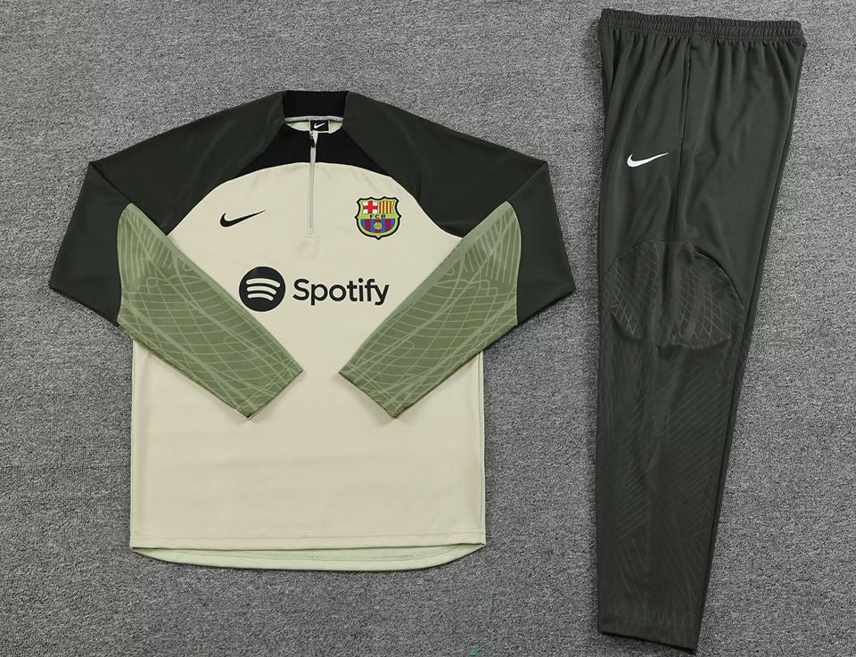Barcelona Khaki Halfzip Tracksuit 23/24