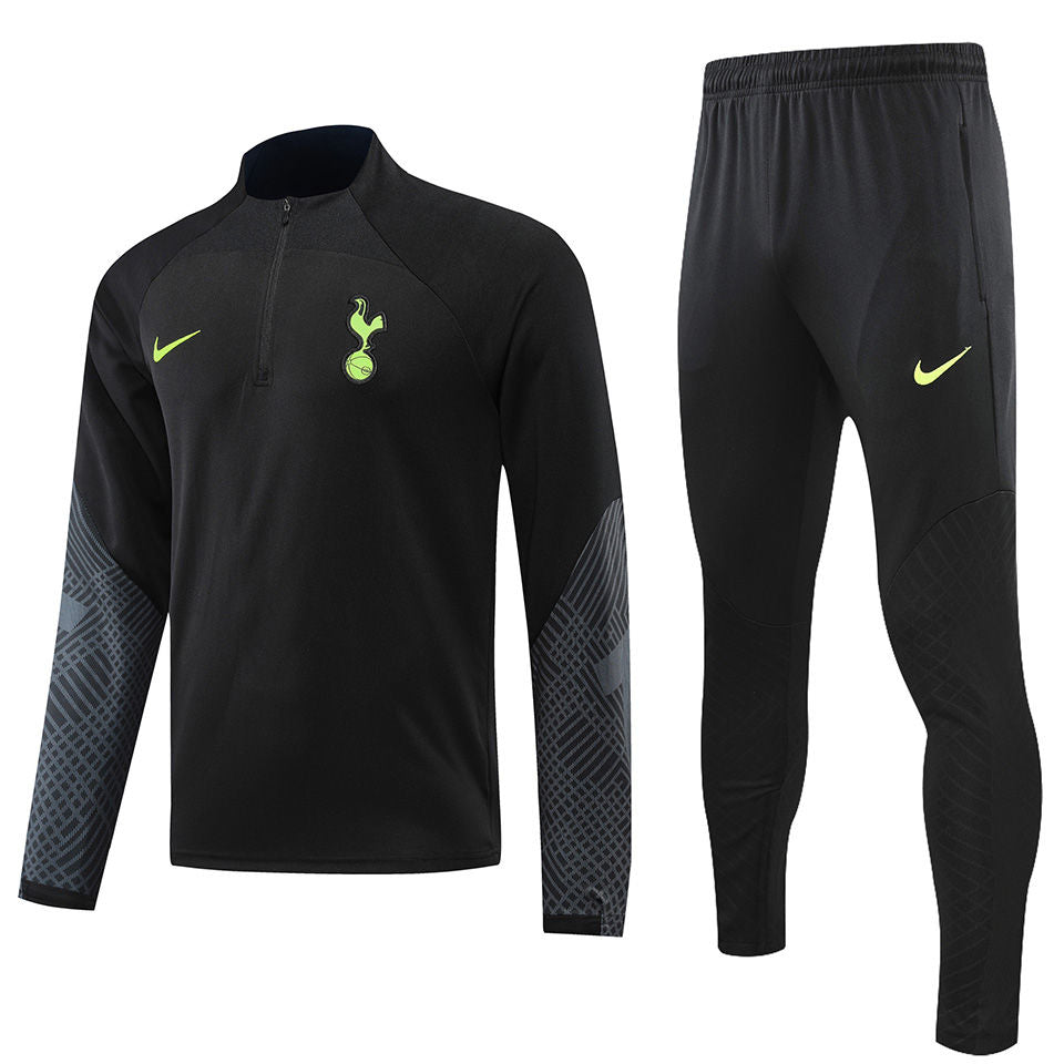 Tottenham Black Halfzip Tracksuit 22/23