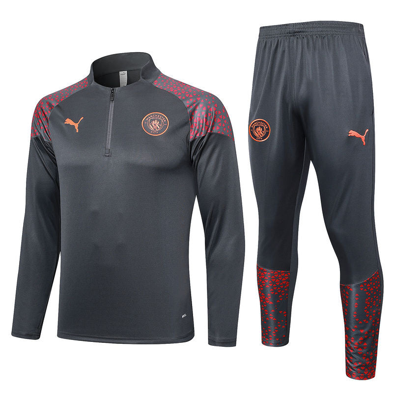Man City Gray Halfzip Tracksuit 23/24