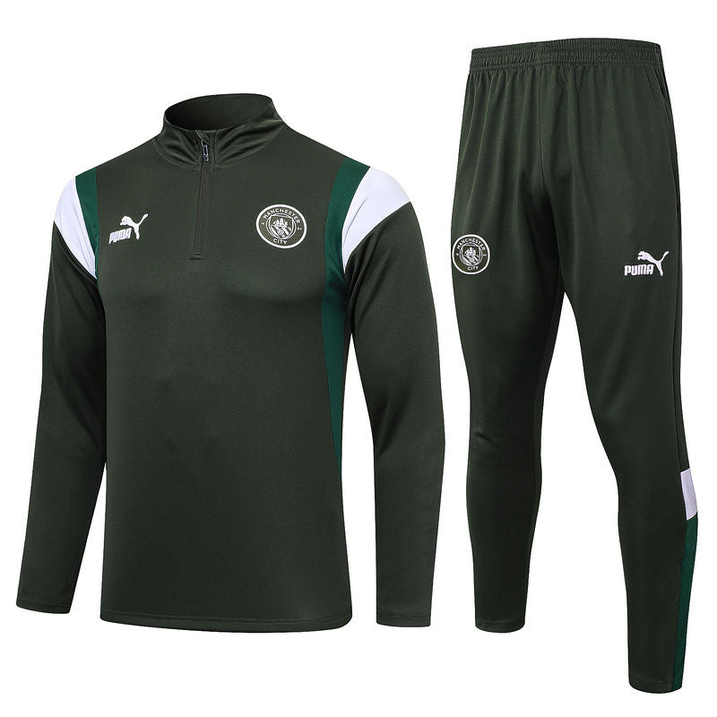 Man City Green Halfzip Tracksuit 23/24