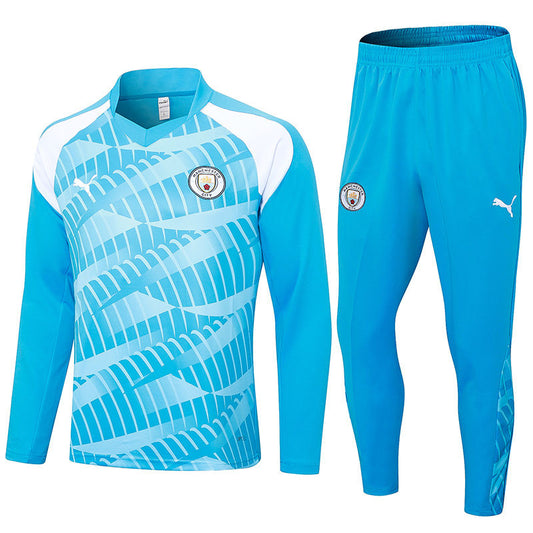 Man City Light Blue Halfzip Tracksuit 23/24