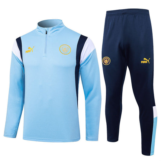 Man City Light Blue Halfzip Tracksuit 23/24