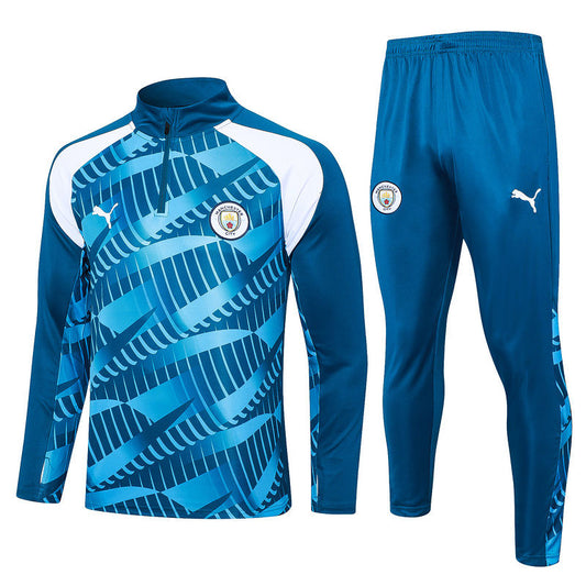 Man City Indigo Blue Halfzip Tracksuit 23/24
