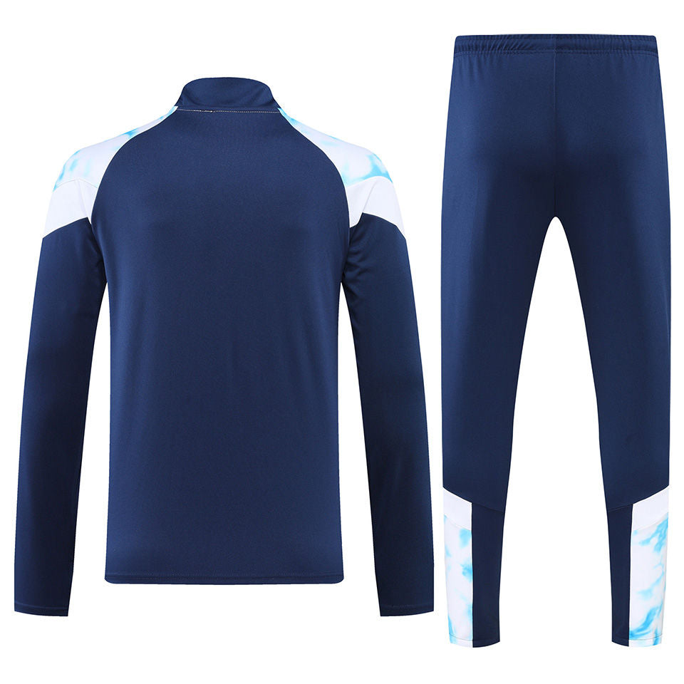 Man City Navy Blue Halfzip Tracksuit 23/24
