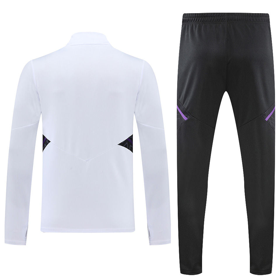 Real Madrid White Halfzip Tracksuit 22/23