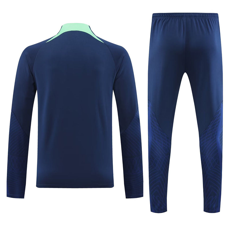 Brazil Dark Blue Halfzip Tracksuit 22/23